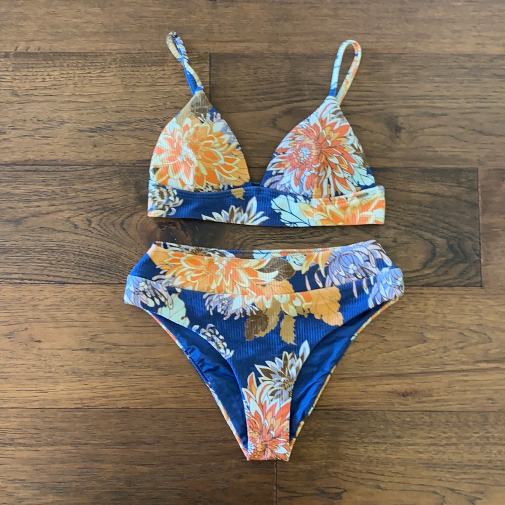 Rip Curl Floral Bikini - Blue and Orange